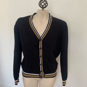 Urban Outfitters Black Varsity Preppy Cardigan